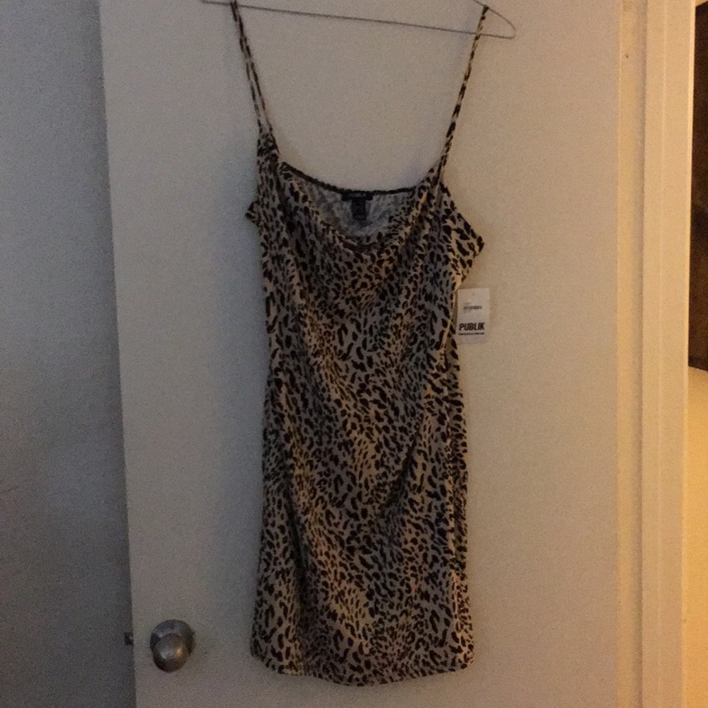 Leopard print mini dress